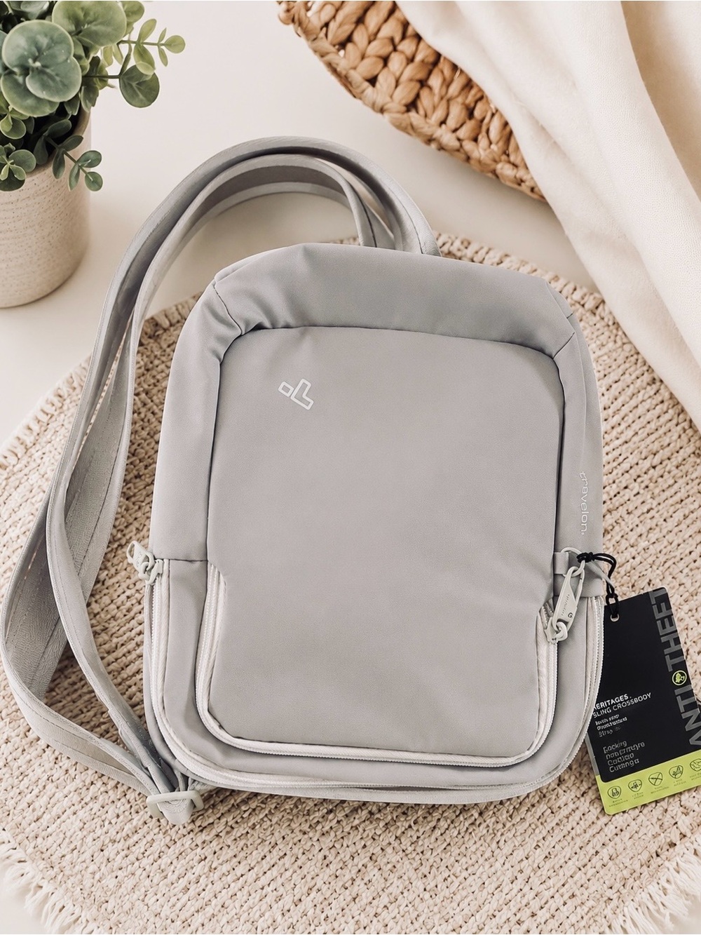 🆕NWT  Anti-Theft The Voyages Travel Slim Crossbody Color: Granite